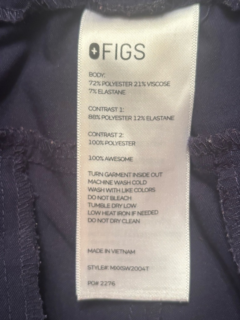 Men’s Figs Technical Jogger Scrub Pants XXL Navy Blue - Picture 5 of 5